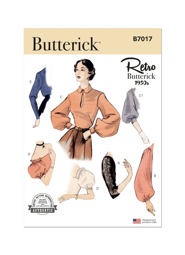 Butterick Sewing Pattern B7017 Set of Sleeves for Dresses and Blouses
