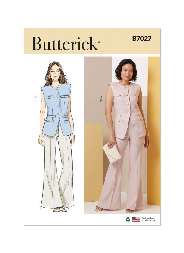 Butterick Sewing Pattern B7027 Misses' Waistcoat and Trousers