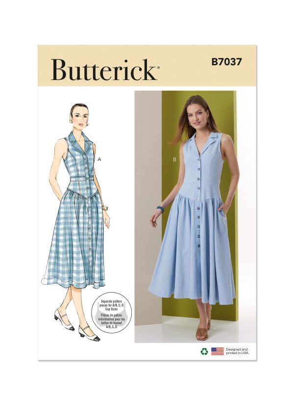 Butterick Sewing Pattern B7037 Misses' Shirt Dress
