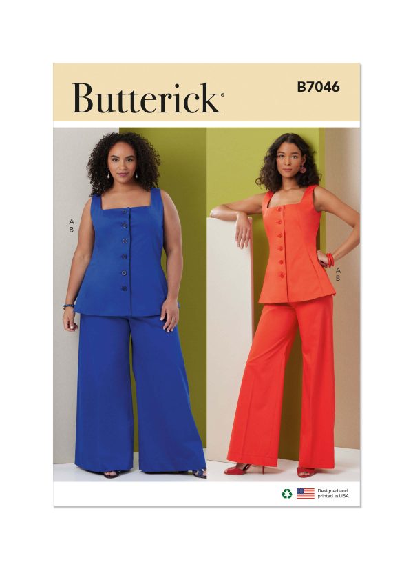 Butterick Sewing Pattern B7046 Misses' and Women's Waistcoat Top and Pants