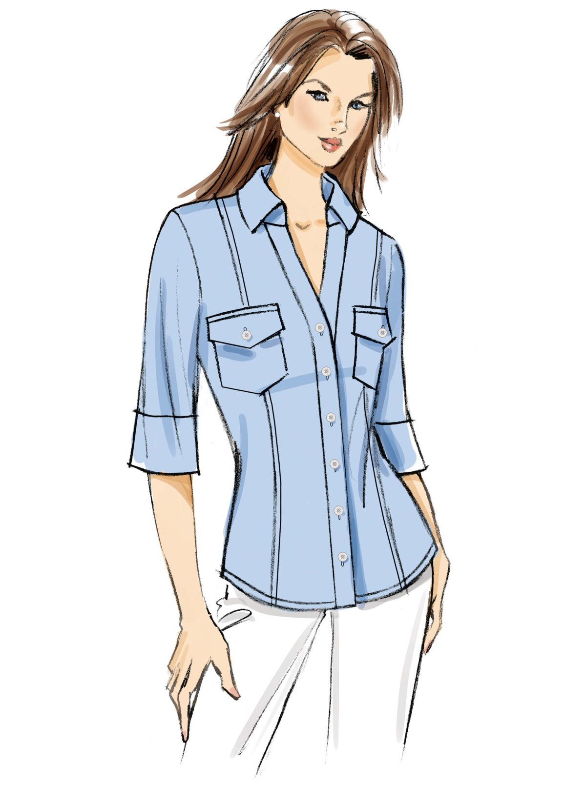 Butterick Sewing Pattern B7055 Misses' Shirts with Princess Seams by Tammie Pontsler for Palmer/Pletsch