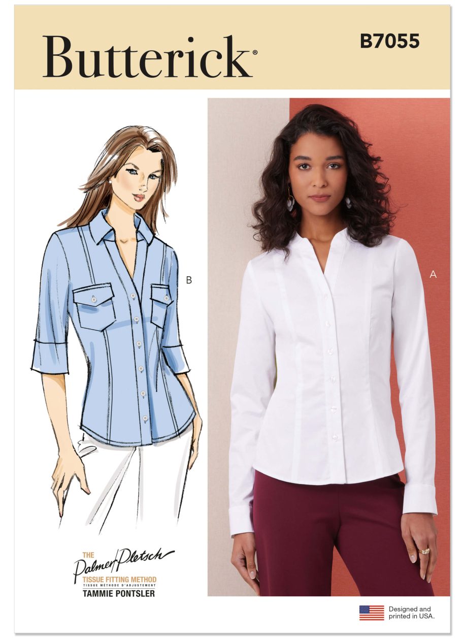 Butterick Sewing Pattern B7055 Misses' Shirts with Princess Seams by Tammie Pontsler for Palmer/Pletsch