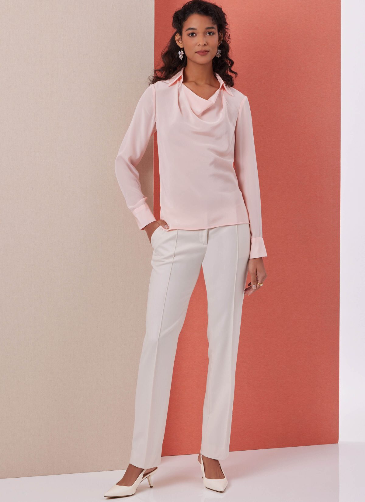 Butterick Sewing Pattern B7056 Misses' Cowl Neck Blouse with Sleeve Variations