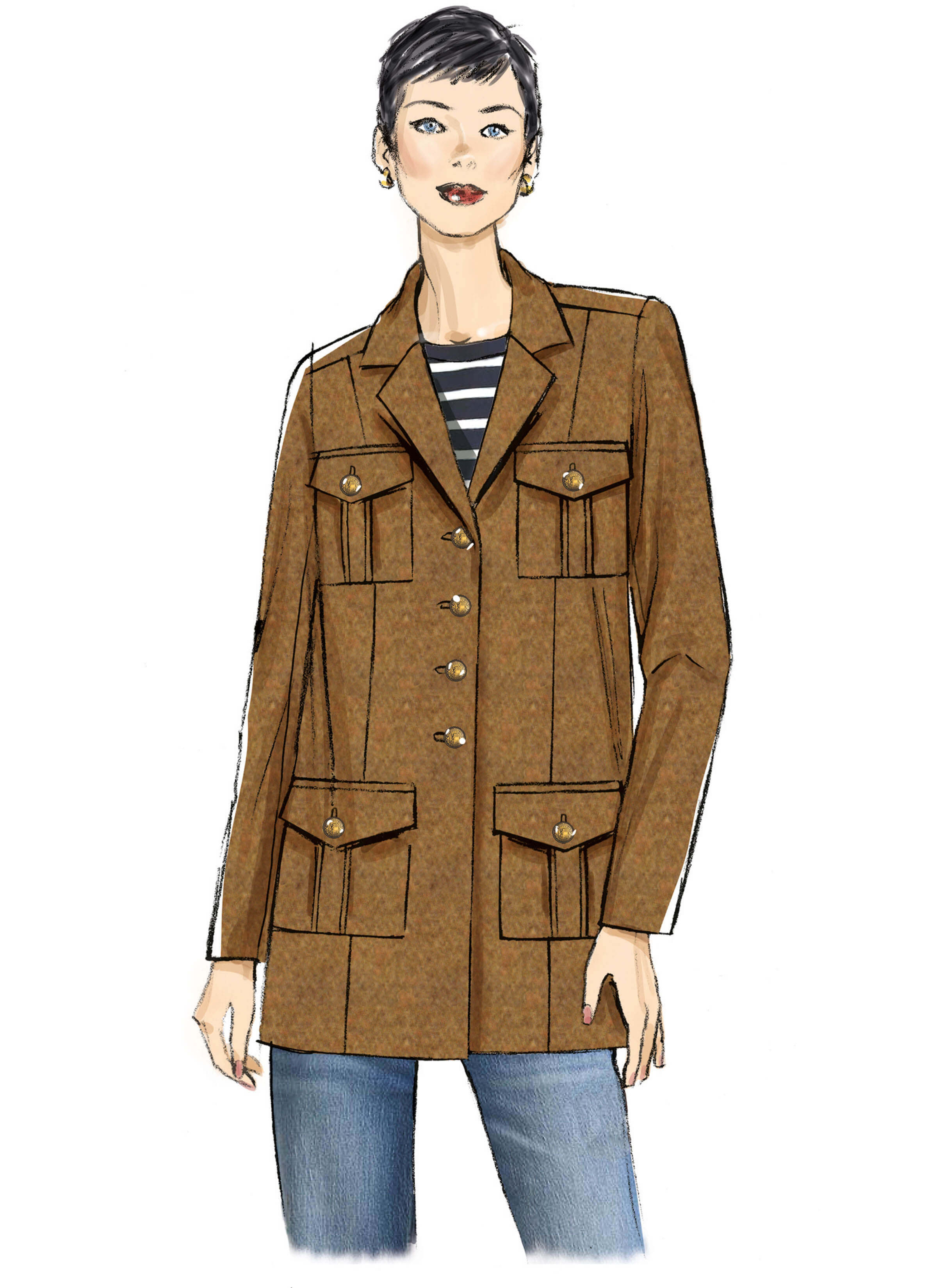 Butterick Sewing Pattern B7059 Misses Jacket in Two Lengths