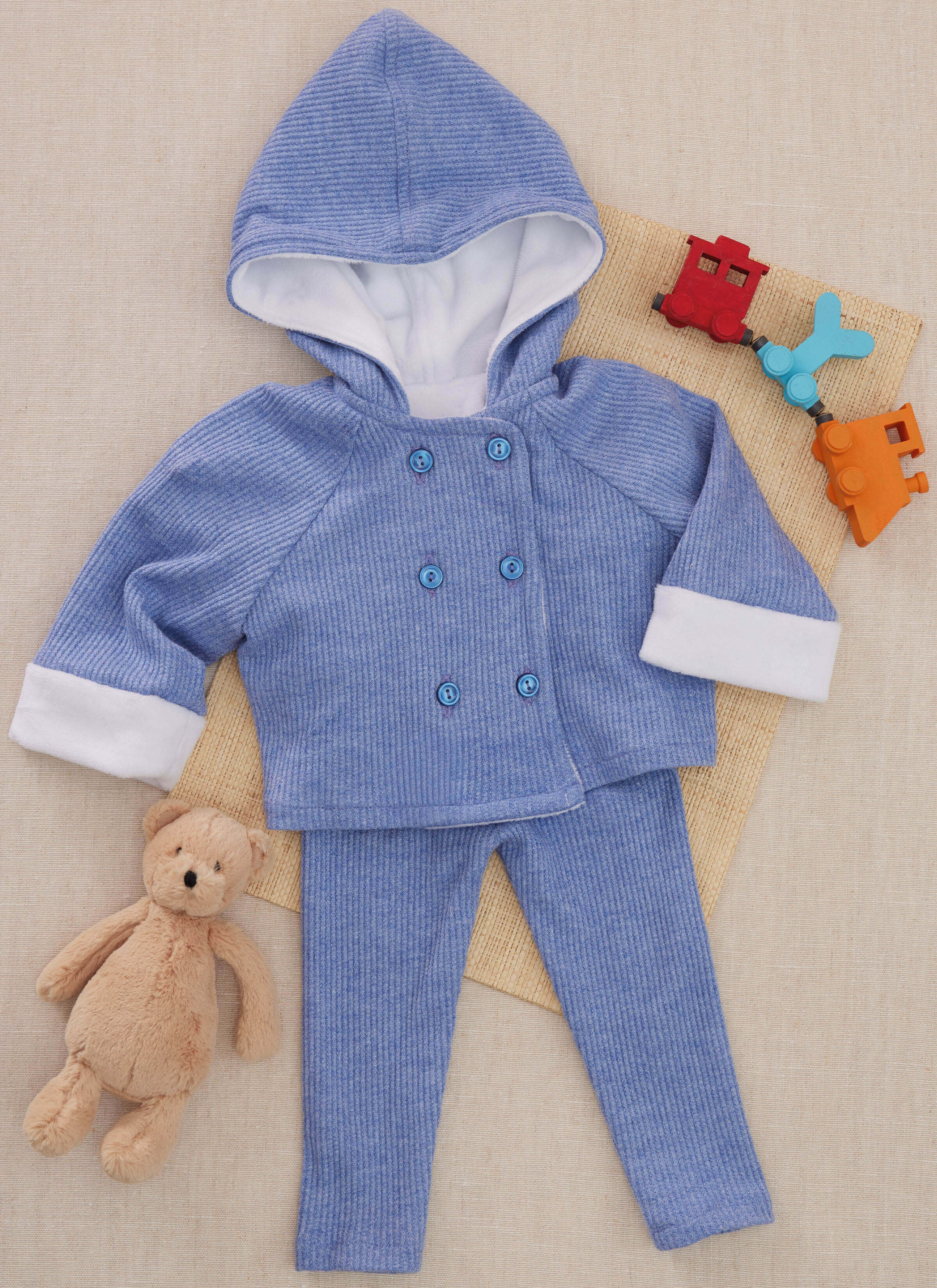 Butterick Sewing Pattern B7066 Babies' Knit Coat with and without Hood and Leggings