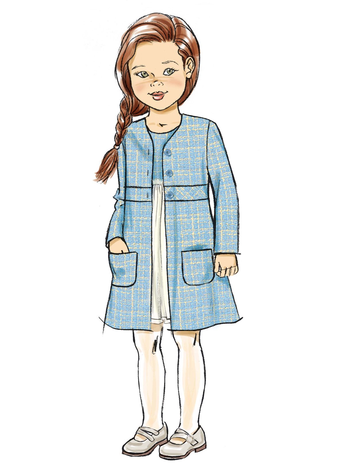 Butterick Sewing Pattern B7068 Children's Jacket, Coat and Dress