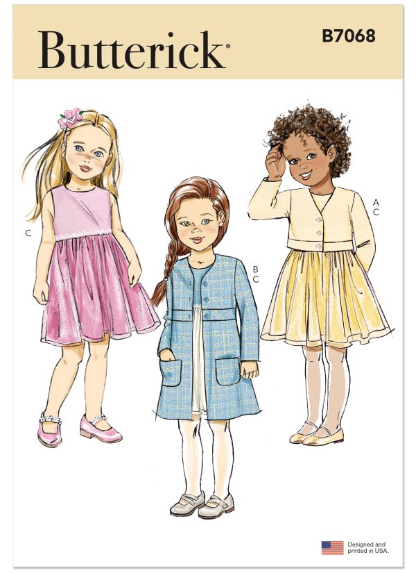 Butterick Sewing Pattern B7068 Children's Jacket, Coat and Dress