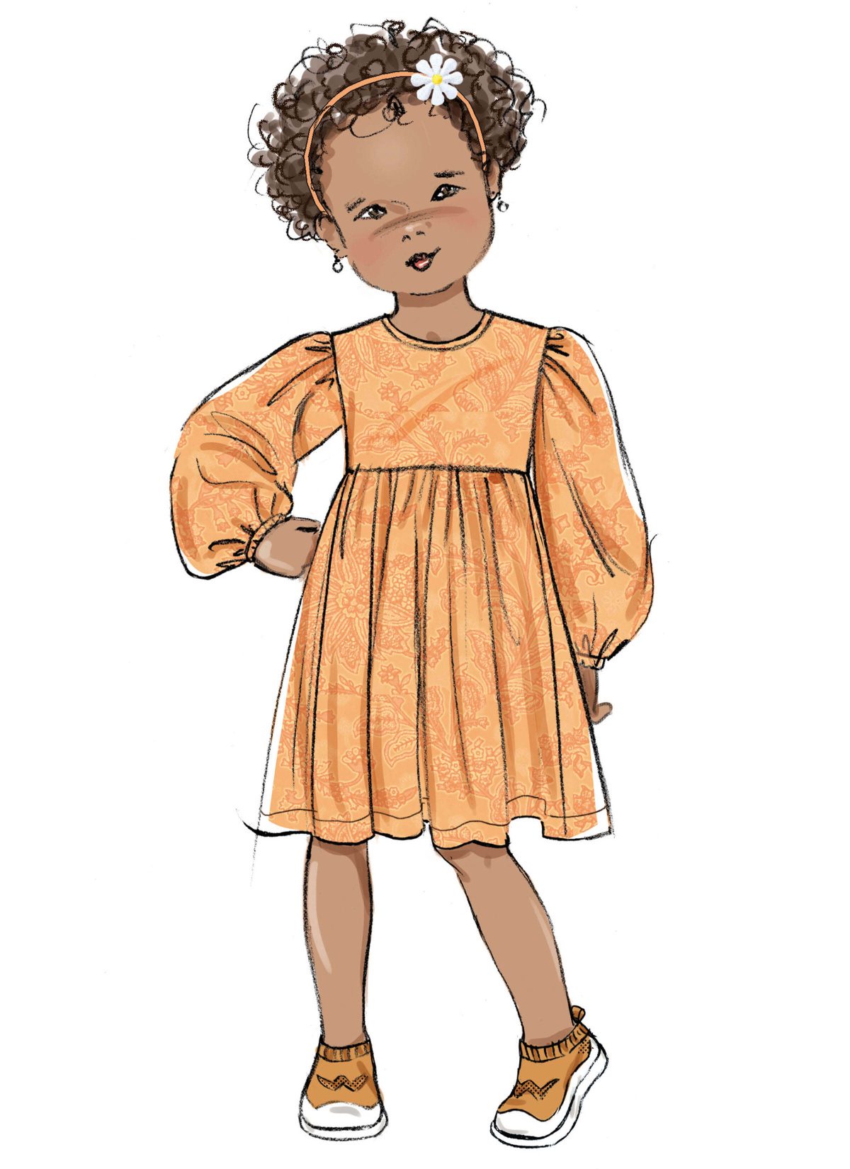 Butterick Sewing Pattern B7069 Children's Gathered Dress with Sleeve Variations