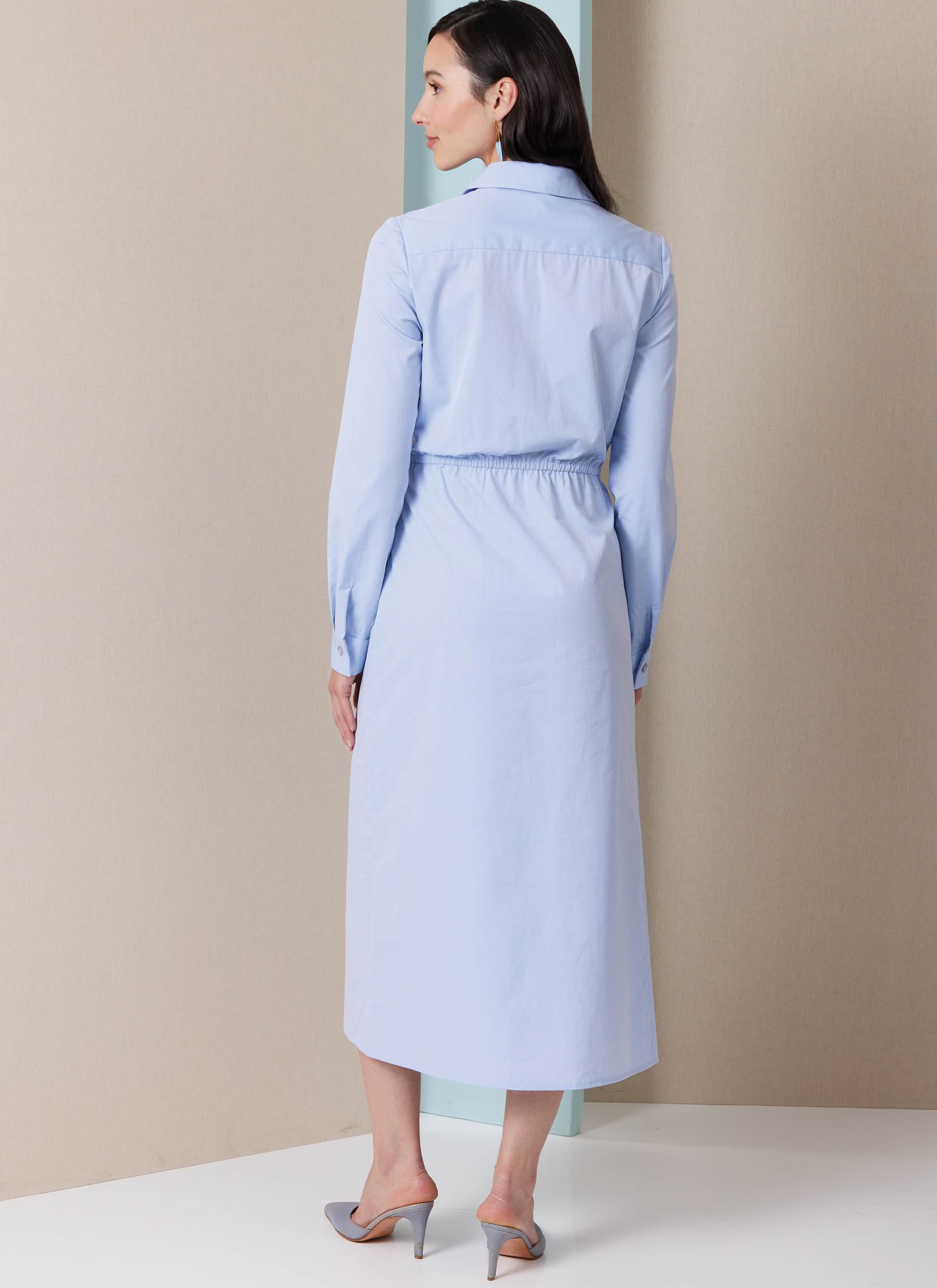 Butterick Sewing Pattern B7075 Misses' Wrap Front Shirtdress in Two Lengths