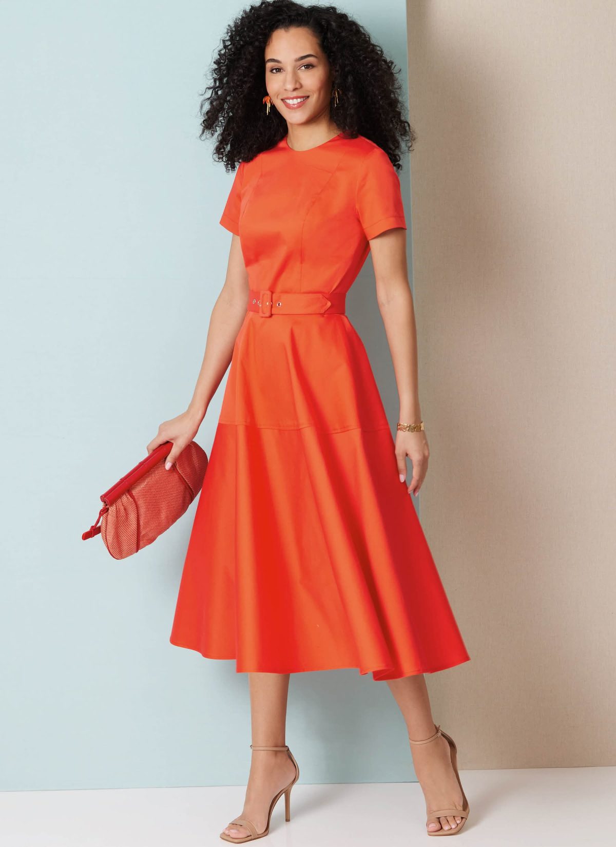 Butterick Sewing Pattern B7077 Misses' Fit and Flare Dress with Belt