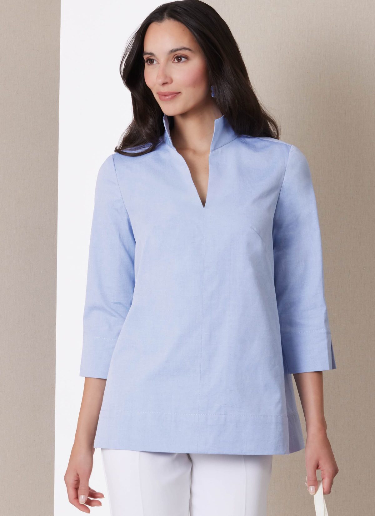 Butterick Sewing Pattern B7080 Misses' Stand Collar Blouse with Sleeve Variations