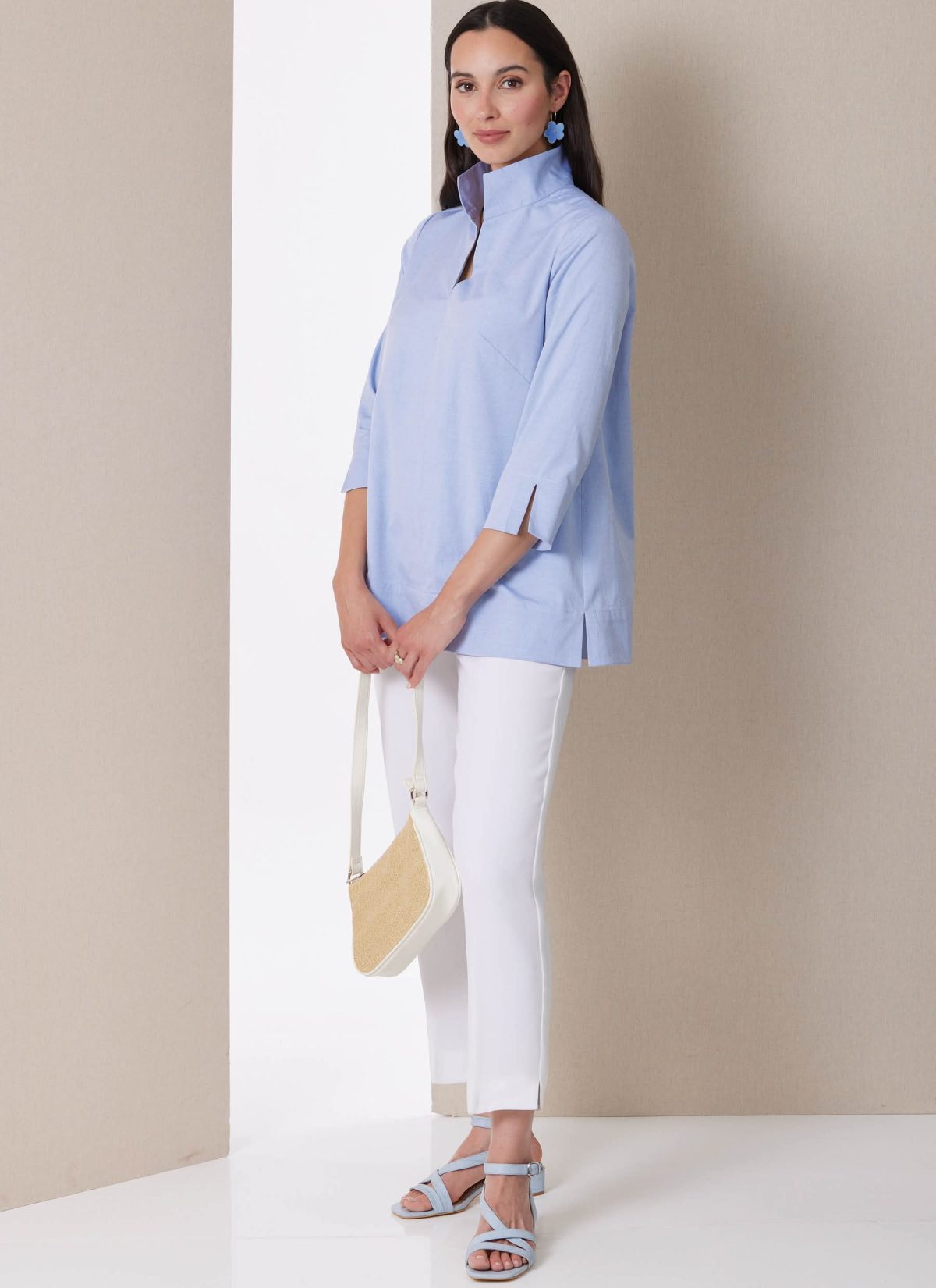 Butterick Sewing Pattern B7080 Misses' Stand Collar Blouse with Sleeve Variations