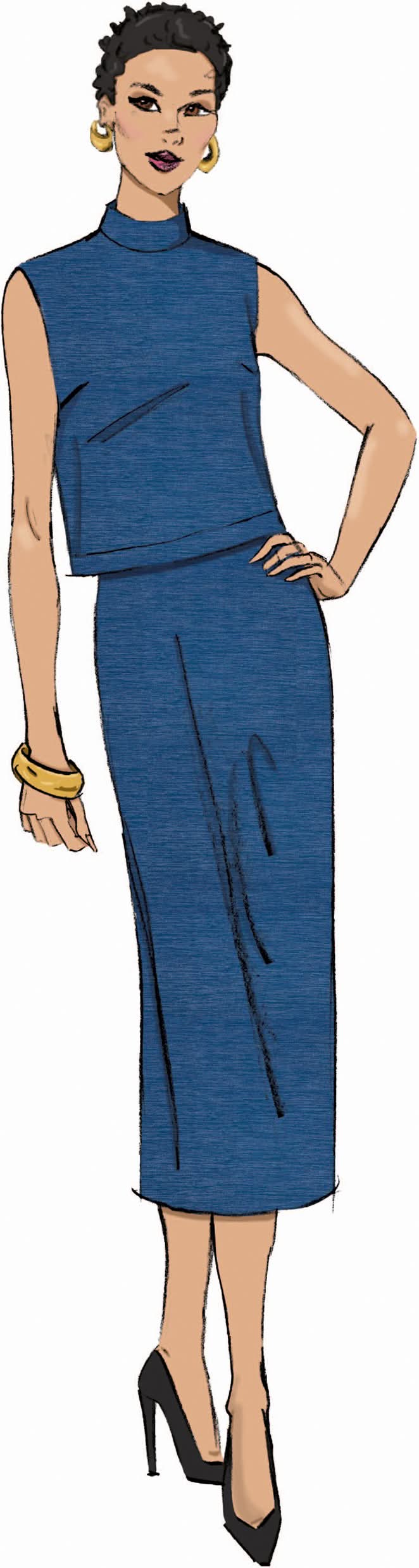Butterick Sewing Pattern B7082 Misses' Tops, Trousers and Skirt