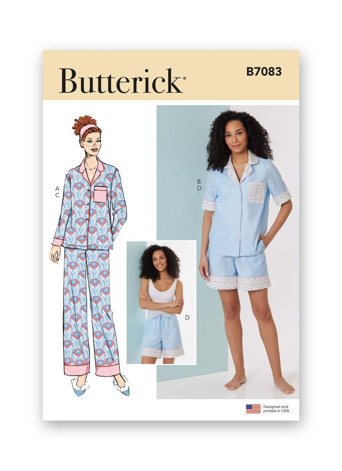 Butterick Sewing Pattern B7083 Misses' Pyjamas
