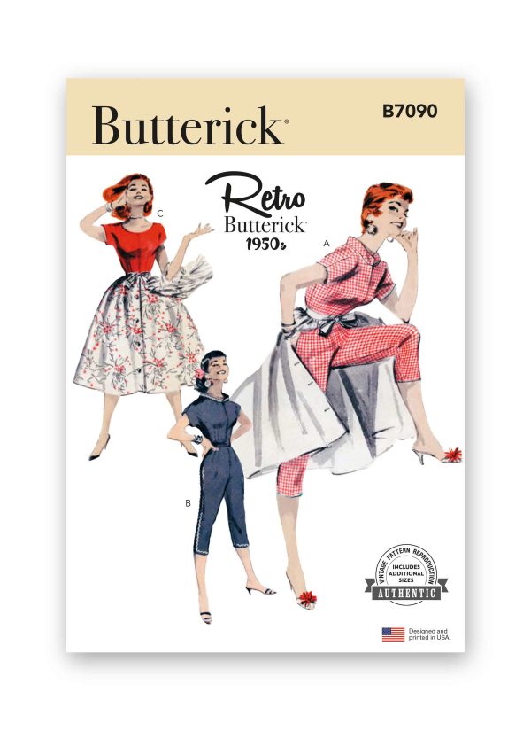 Butterick Sewing Pattern B7090 Misses' Coverall and Overskirt