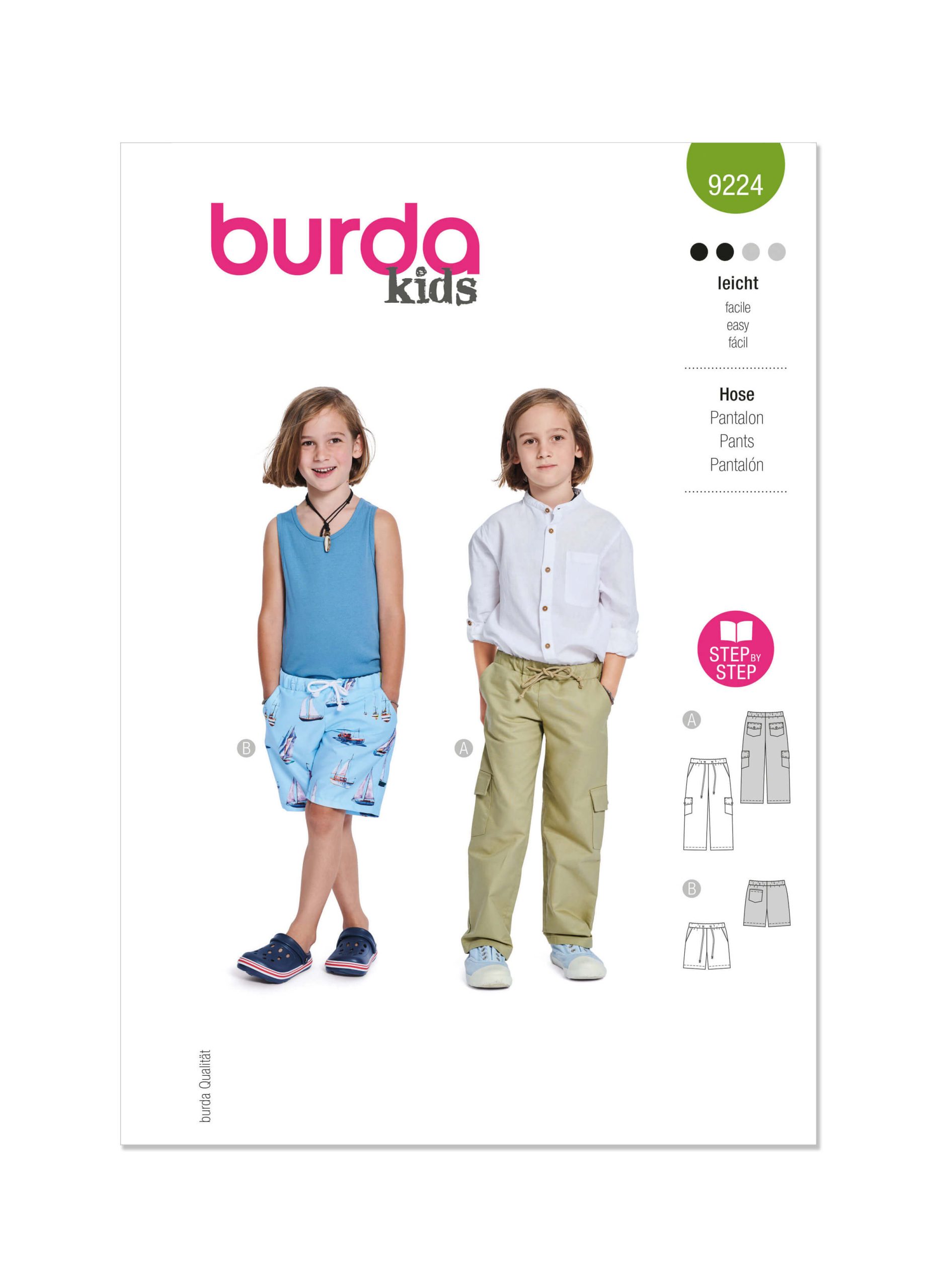 Burda Style Pattern B9224 Children’s Cargo Pants - Sewdirect
