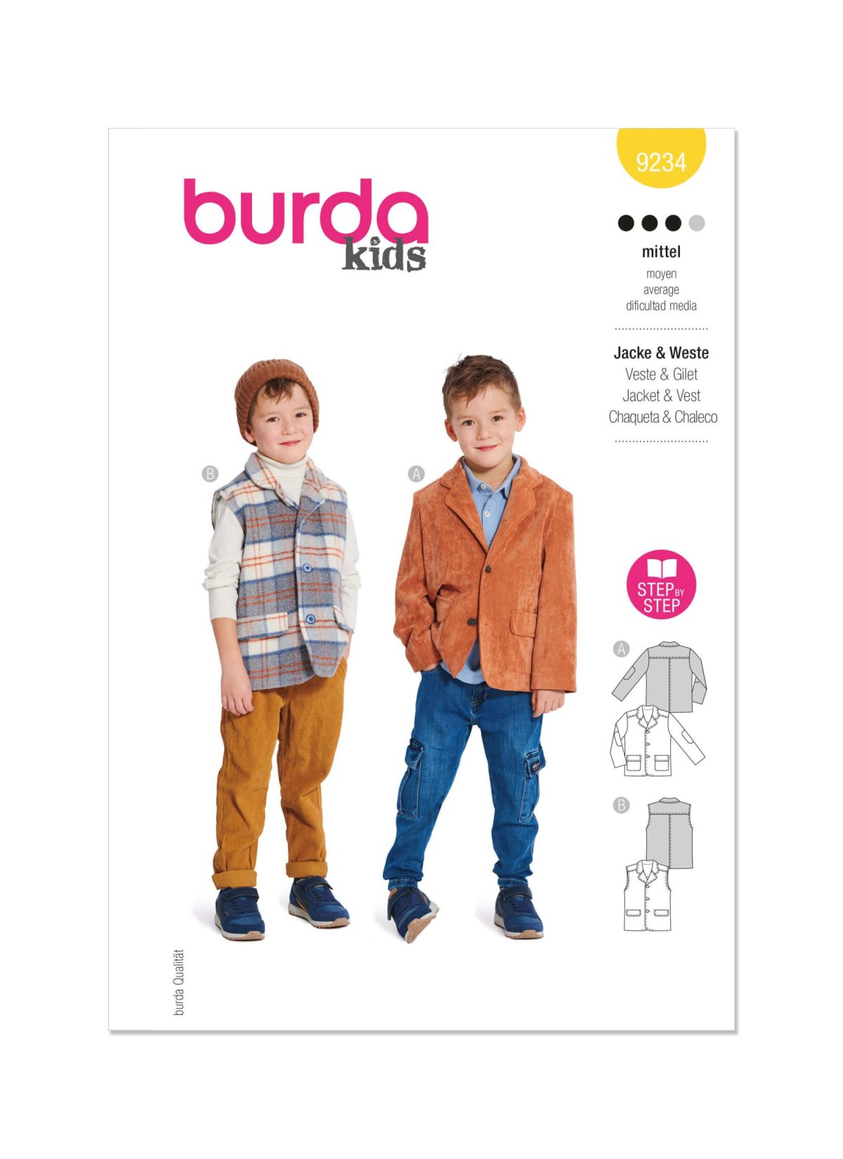 Burda Style Pattern B9234 Children's Jacket & Waistcoat