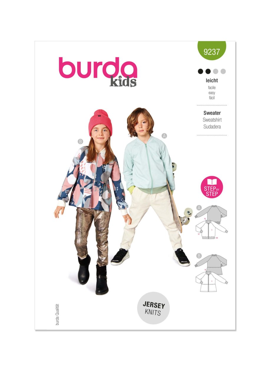 Burda Style Pattern B9237 Children's Blouson Top or Jacket