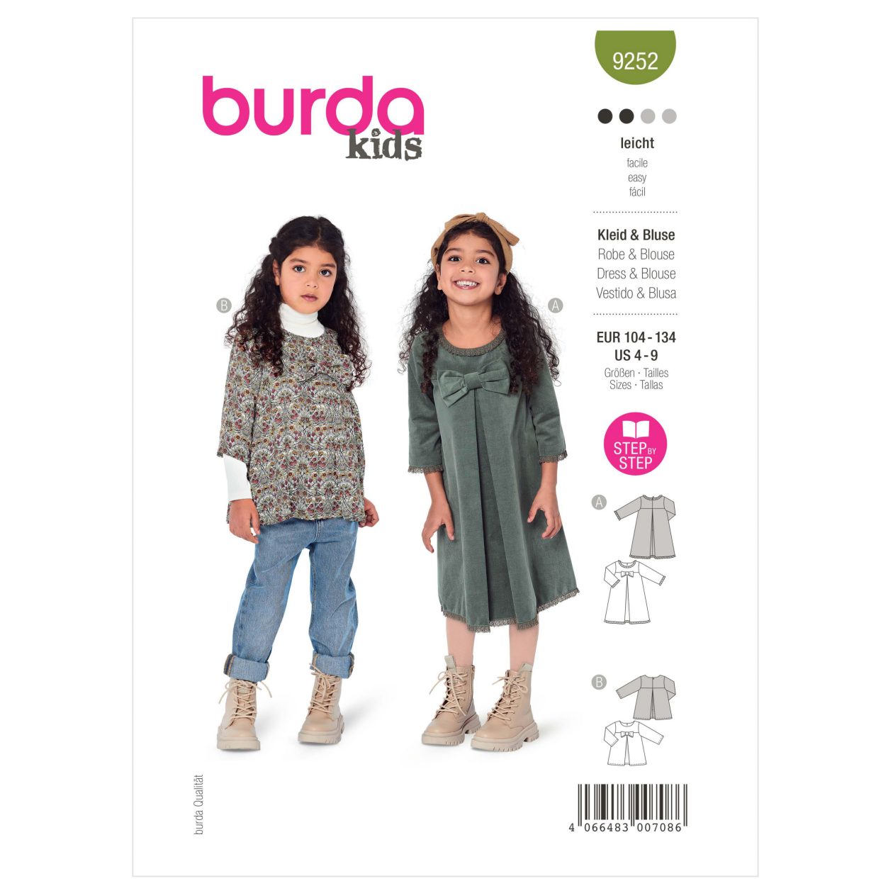 Burda Style Pattern B9252 Children's Dress and Blouse