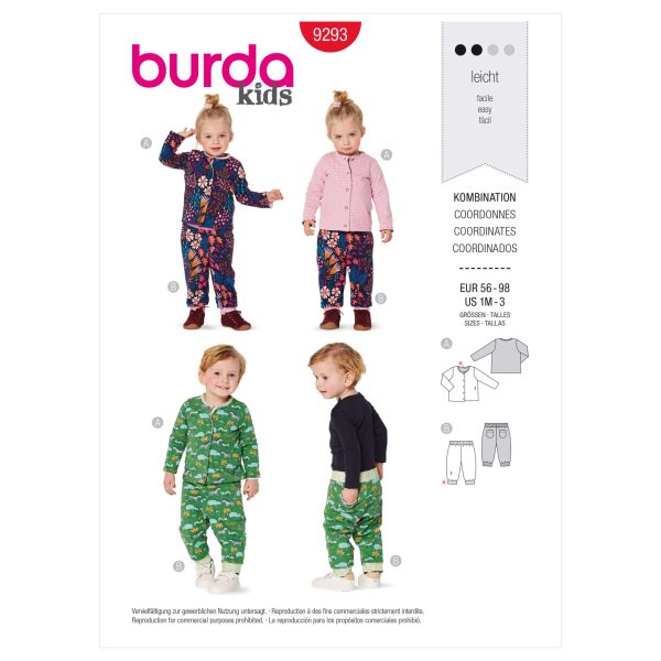 Burda Style Pattern 9293 Babies' Jacket and Trousers