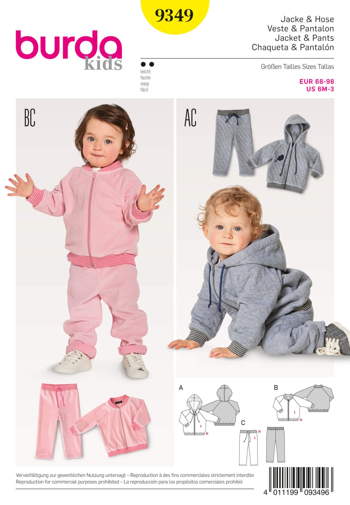 Burda Style Pattern B9349 Baby's Jogging Suit