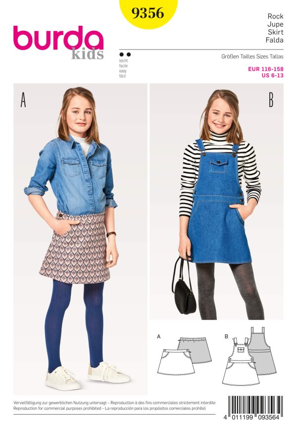 Burda Style Pattern B9356 Girl/Girl Plus Skirt