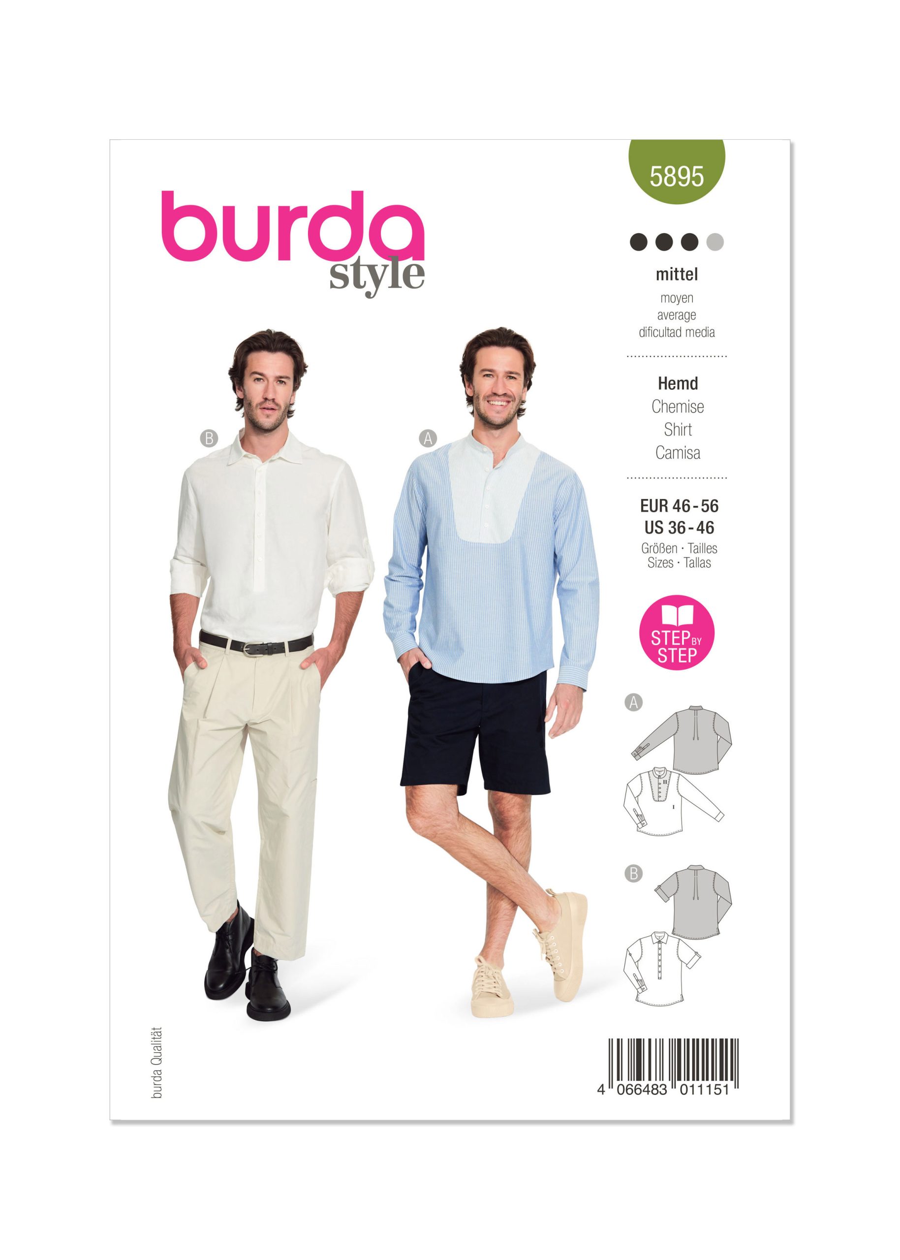 Burda Style Pattern B5895 Men's Top