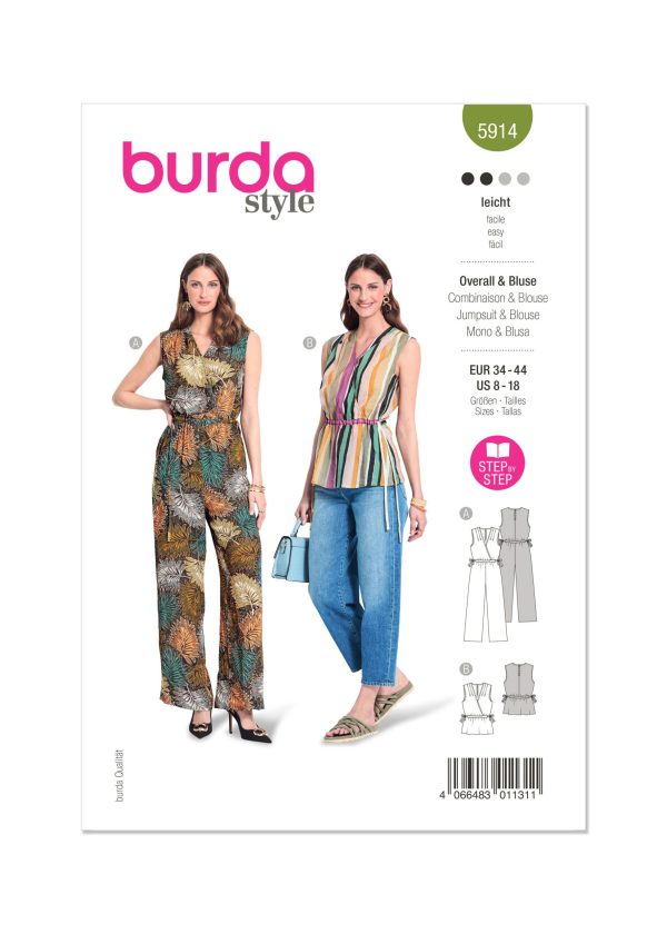 Burda Style Pattern B5914 Misses' Jumpsuit and Top