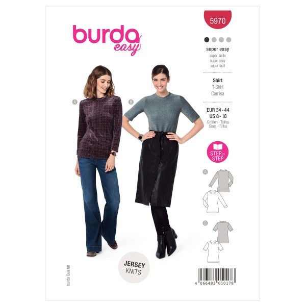 Burda Style Pattern B5970 Misses' Slim Fit Top