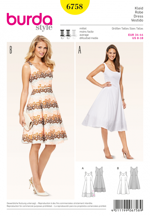 Burda B6758 Dresses Sewing Pattern