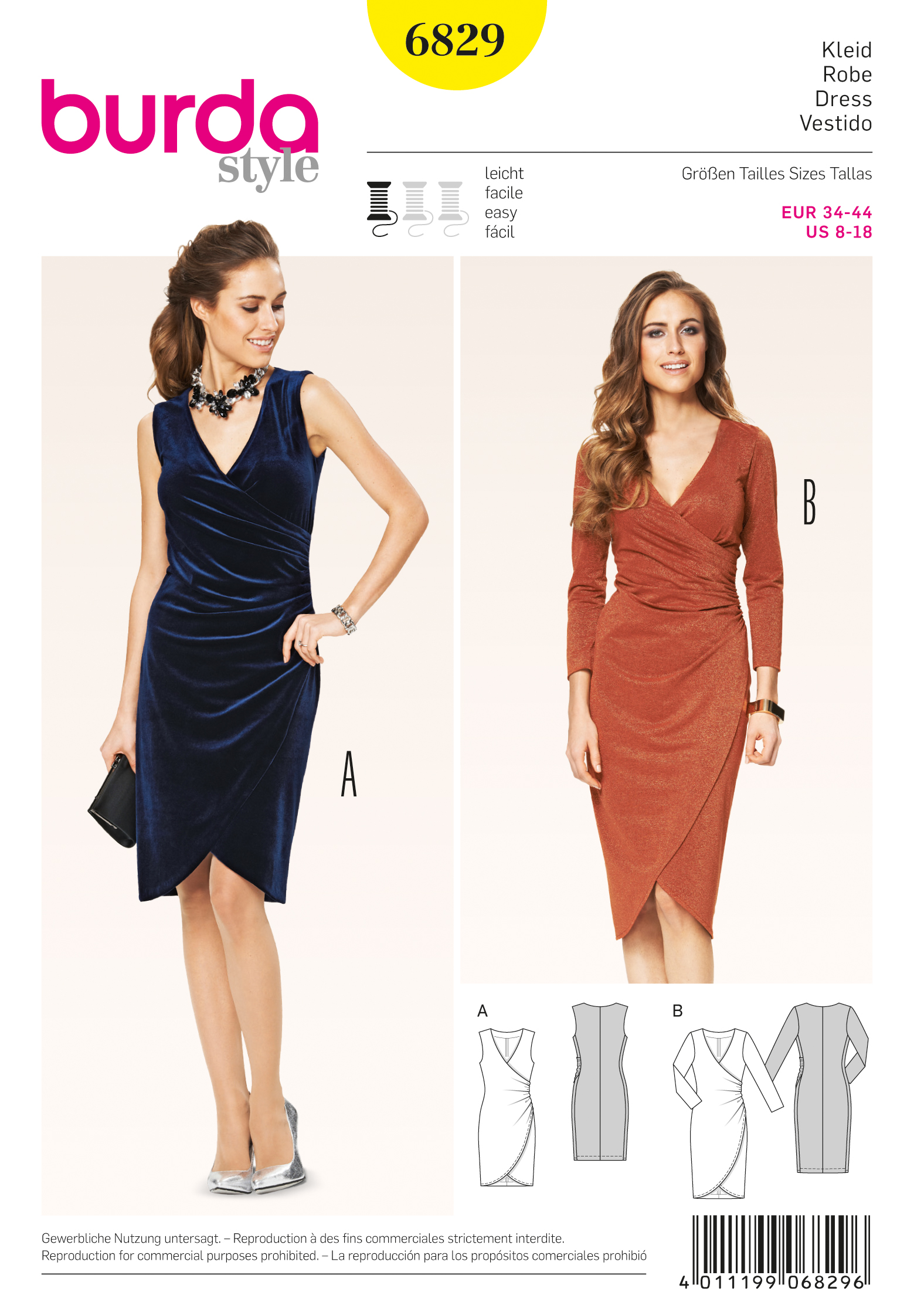 Burda B6829 dresses Sewing Pattern Sewdirect