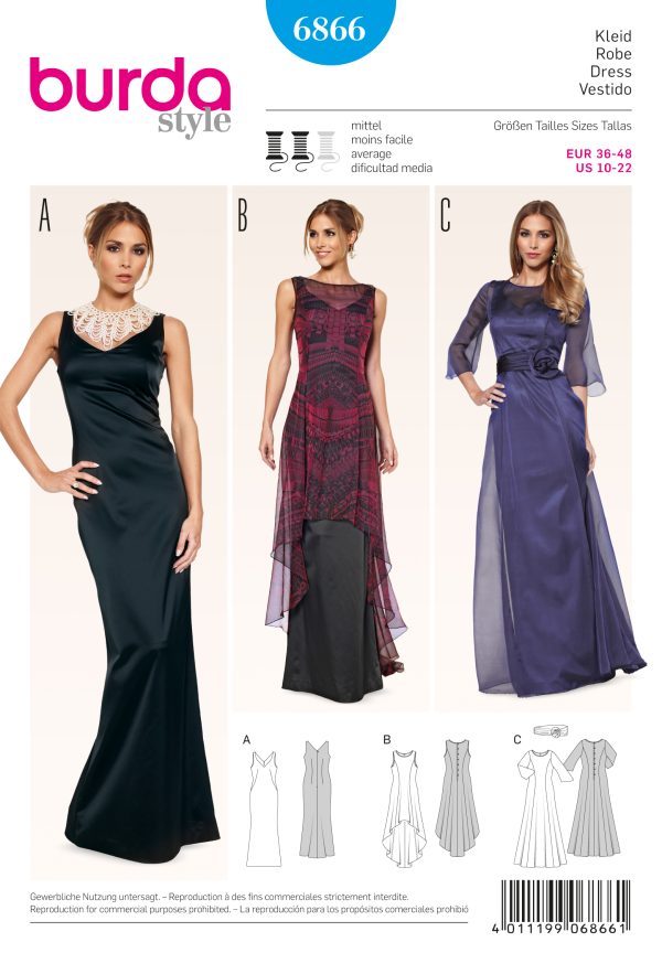 Burda B6866 burda style evening & bridal wear Sewing Pattern
