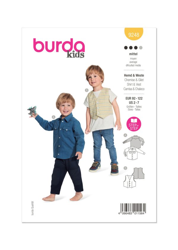 Burda Style Pattern B9248 Children's Shirt and Waistcoat