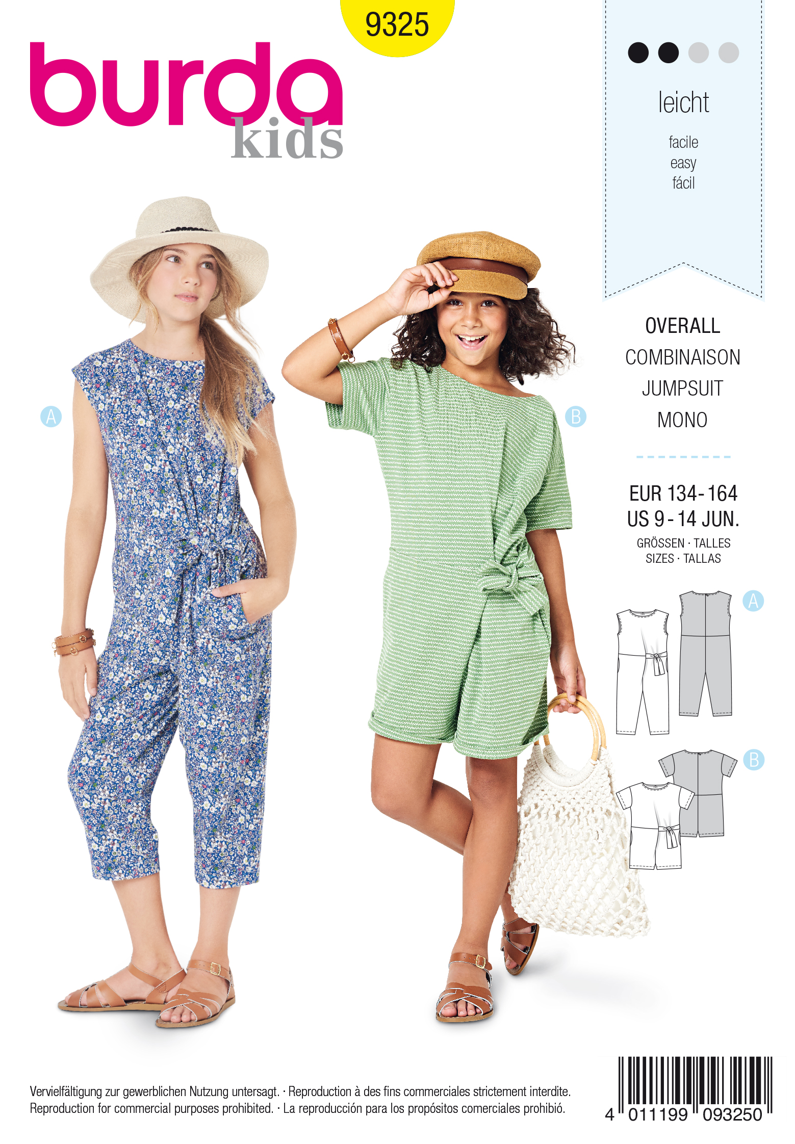Burda Style Pattern B9325 Children’s Jumpsuit