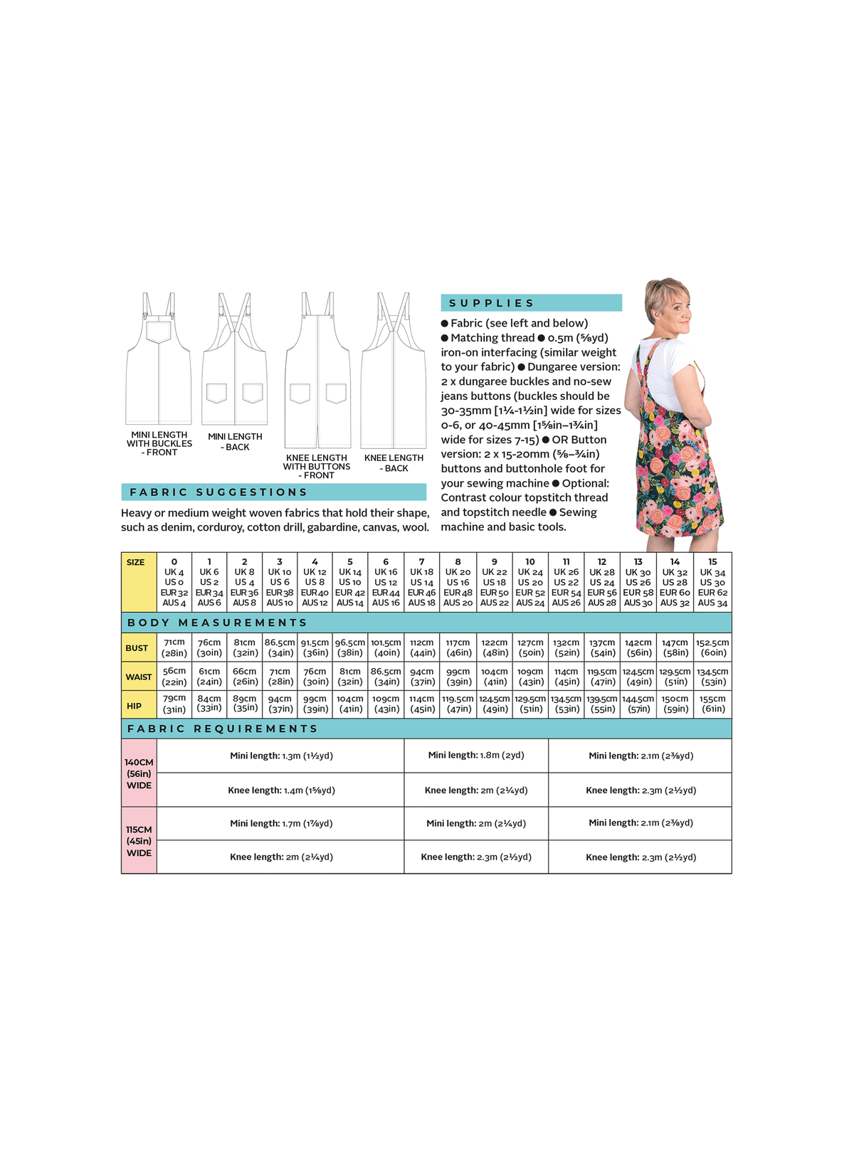 Tilly and the Buttons Cleo Pinafore + Dungaree Dress Sewing Pattern