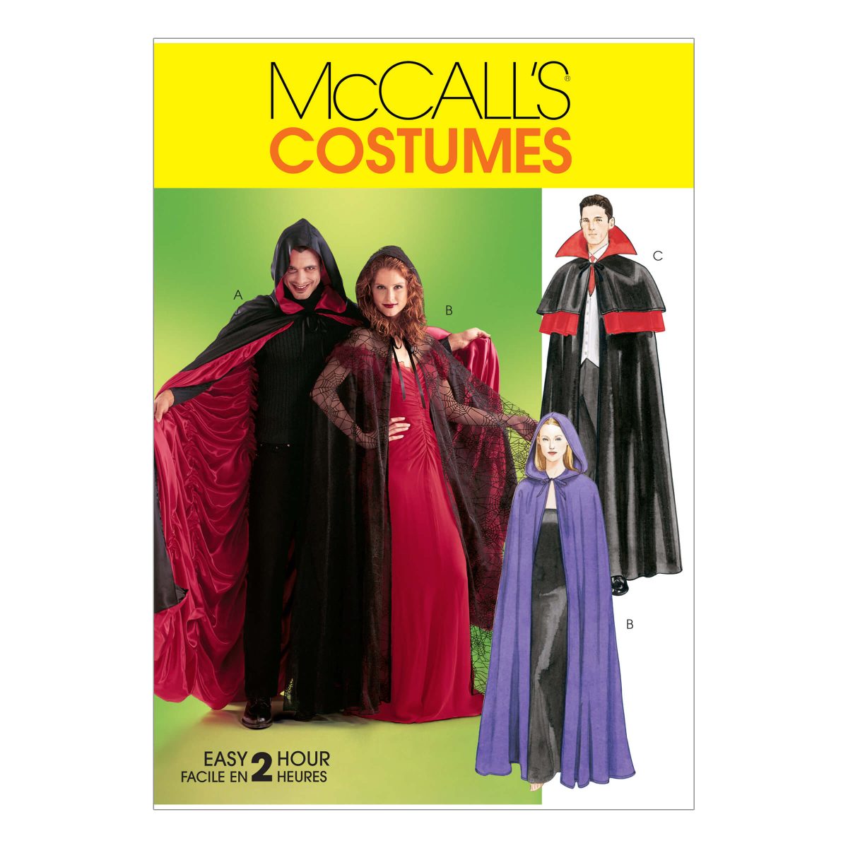 McCall's Sewing Pattern M4139 Misses'/Men's/Teen Boys' Lined & Unlined Cape Costumes