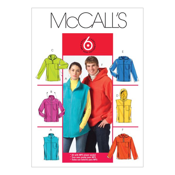McCall's Sewing Pattern M5252 Misses'/Men's Unlined Vest and Jackets