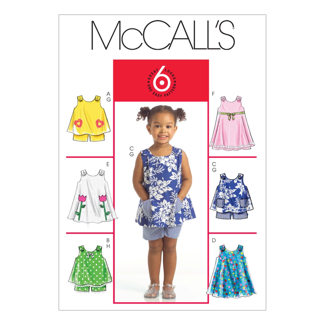 McCall's Sewing Pattern M5416 Toddlers' Tops, Dresses and Shorts