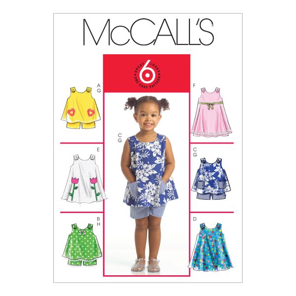 McCall's Sewing Pattern M5416 Toddlers' Tops, Dresses and Shorts
