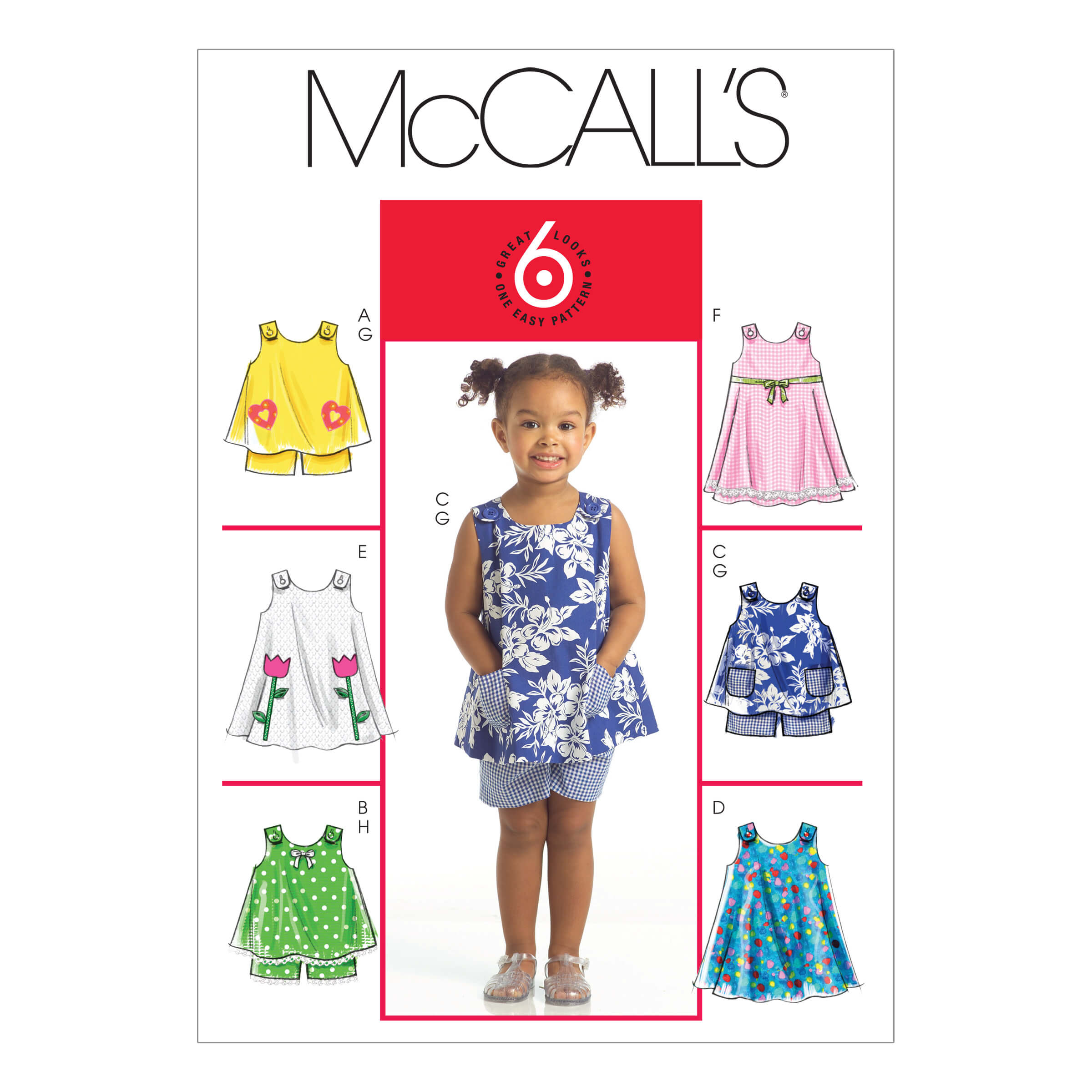 McCall’s Sewing Pattern M5416 Toddlers’ Tops, Dresses and Shorts