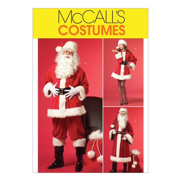 McCall's Sewing Pattern M5550 Misses'/Men's Santa Costumes and Bag