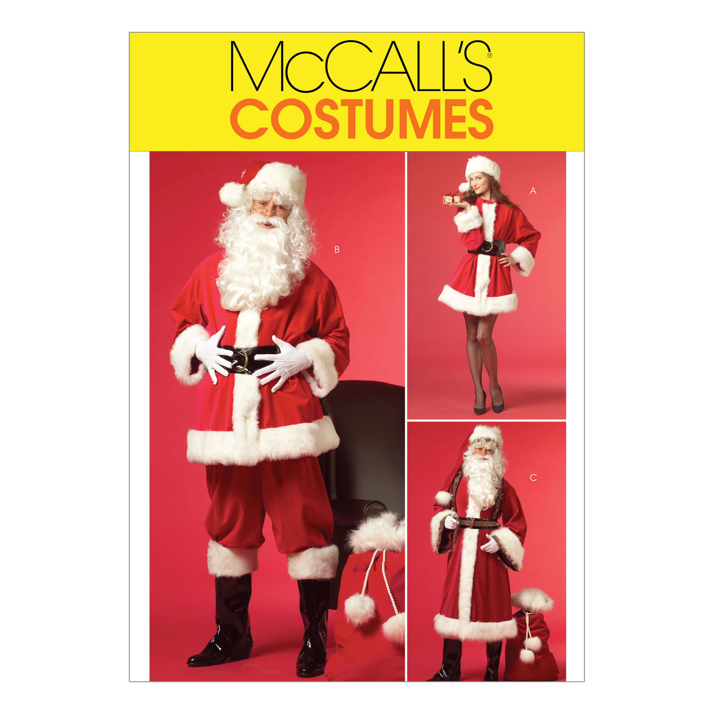 McCall’s Sewing Pattern M5550 Misses’/Men’s Santa Costumes and Bag