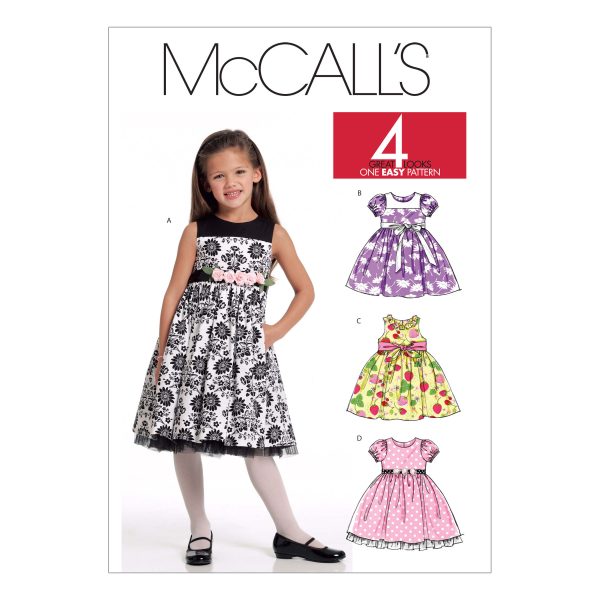 McCall's Sewing Pattern M5793 Children's/Girls' Lined Dresses