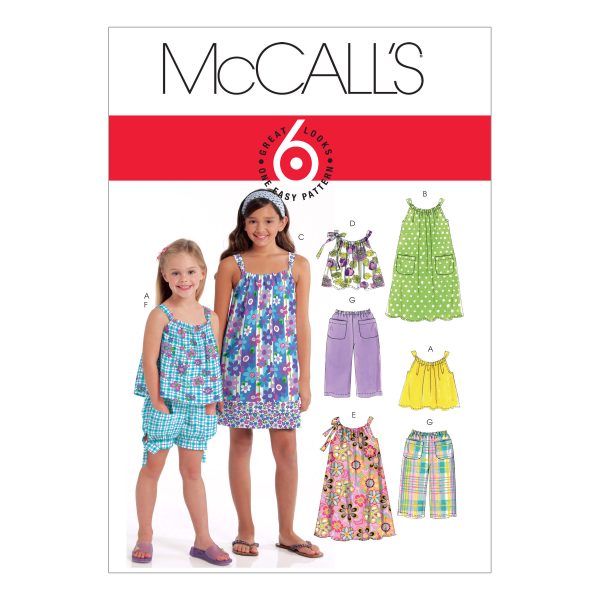 McCall's Sewing Pattern M5797 Children's/Girls' Tops, Dresses, Shorts and Pants