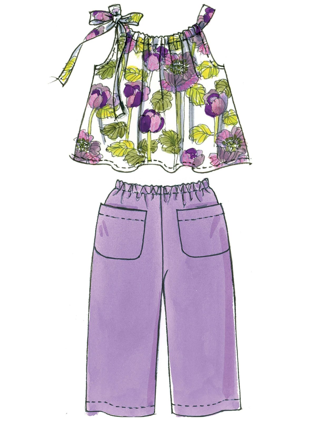 McCall's Sewing Pattern M5797 Children's/Girls' Tops, Dresses, Shorts and Pants