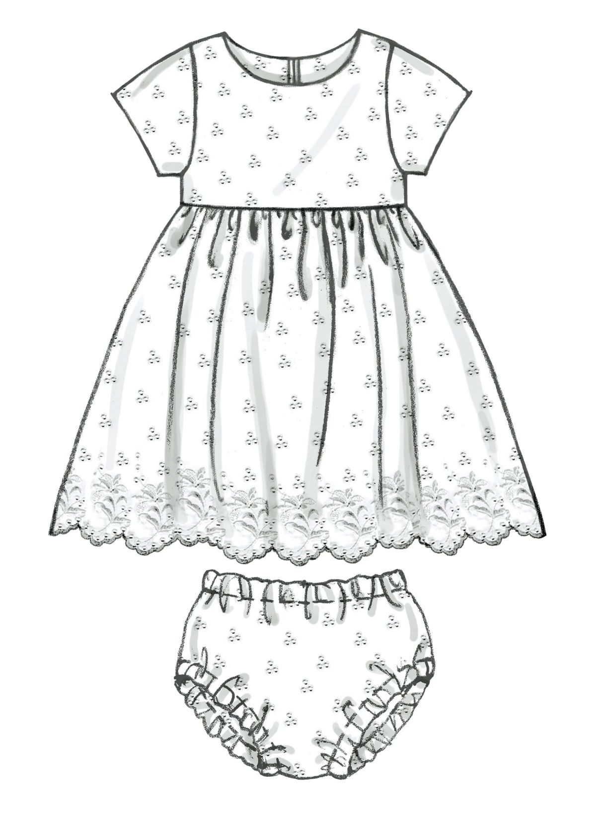McCall's Sewing Pattern M6015 Infants' Lined Dresses, Panties And Headband