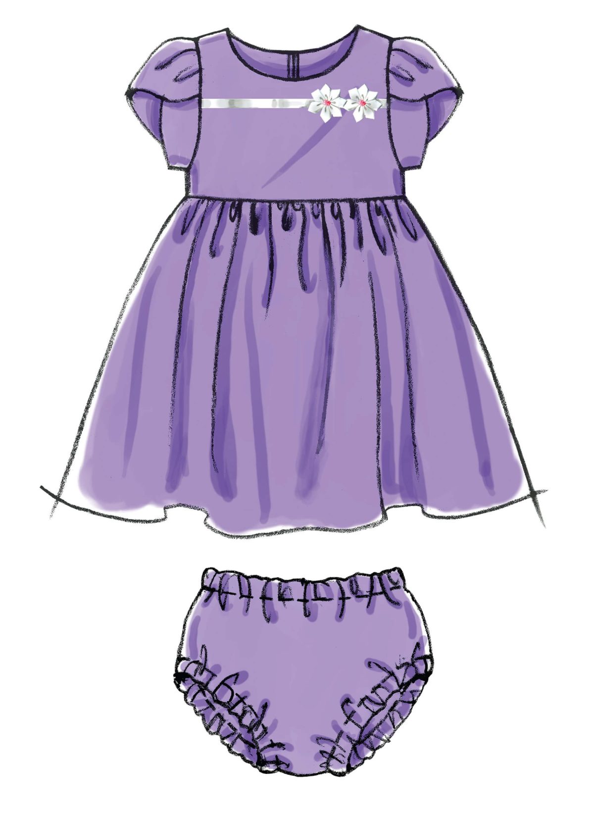 McCall's Sewing Pattern M6015 Infants' Lined Dresses, Panties And Headband