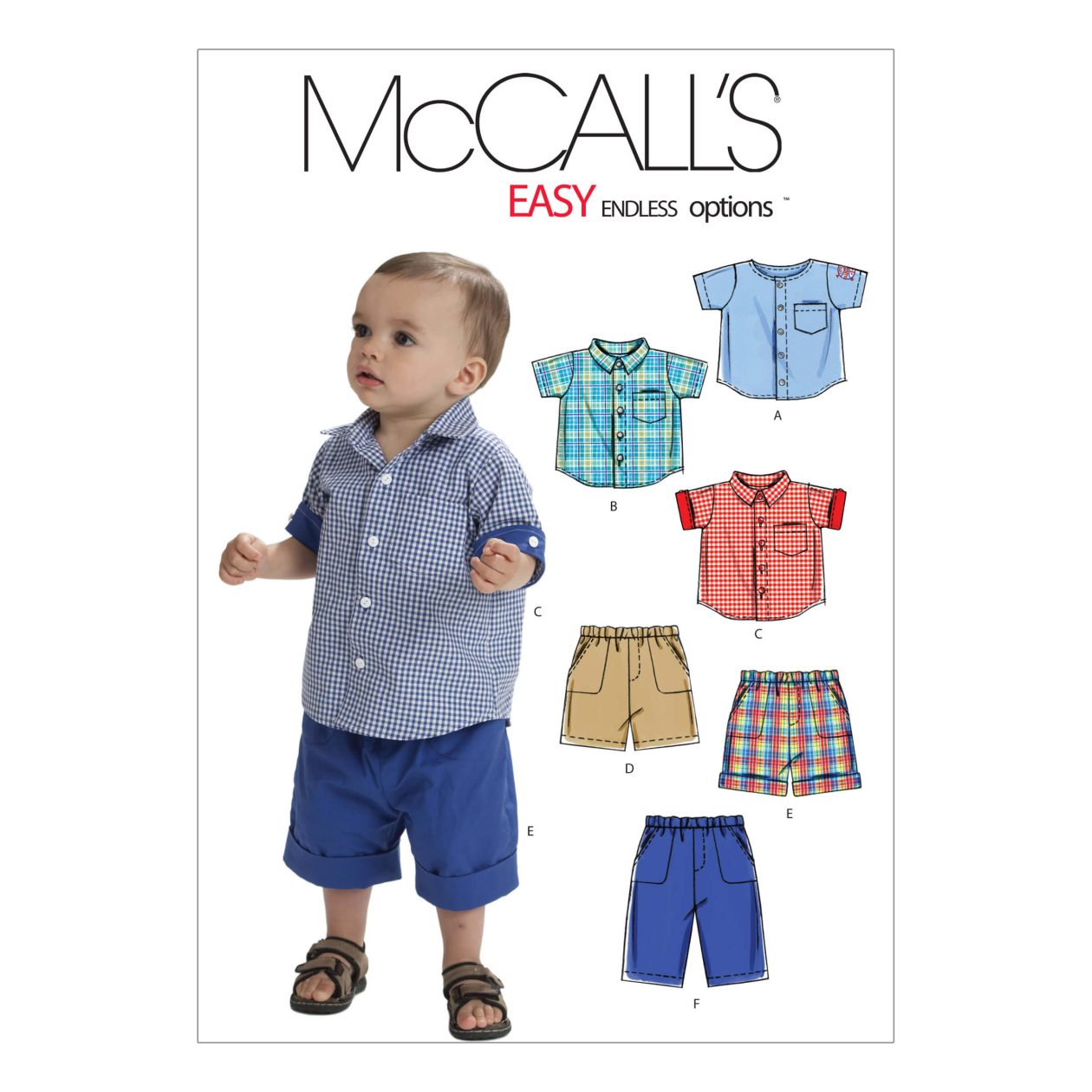 McCall's Sewing Pattern M6016 Infants' Shirts, Shorts And Pants