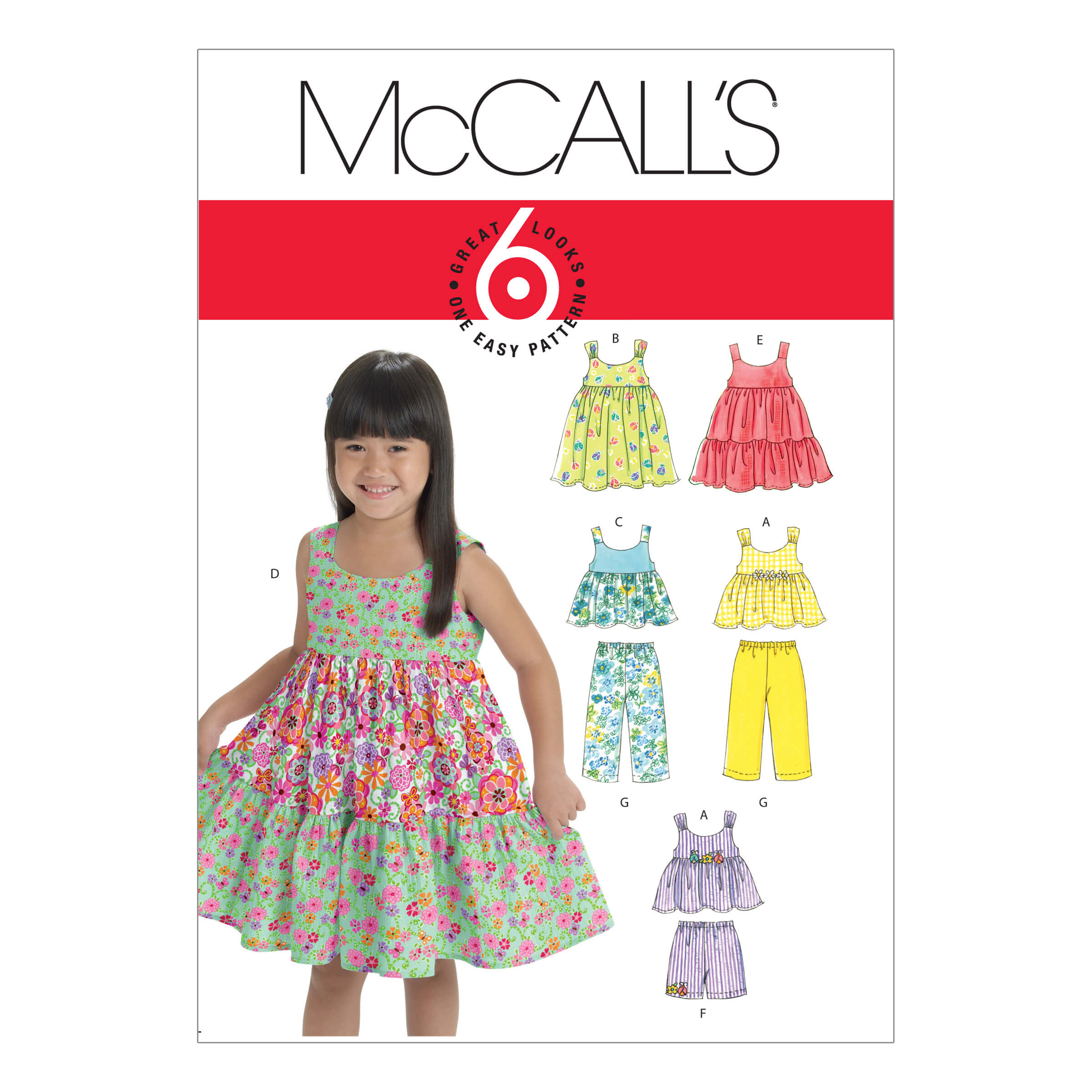 McCall’s Sewing Pattern M6017 Toddlers’/Children’s Tops, Dresses, Shorts And Pants