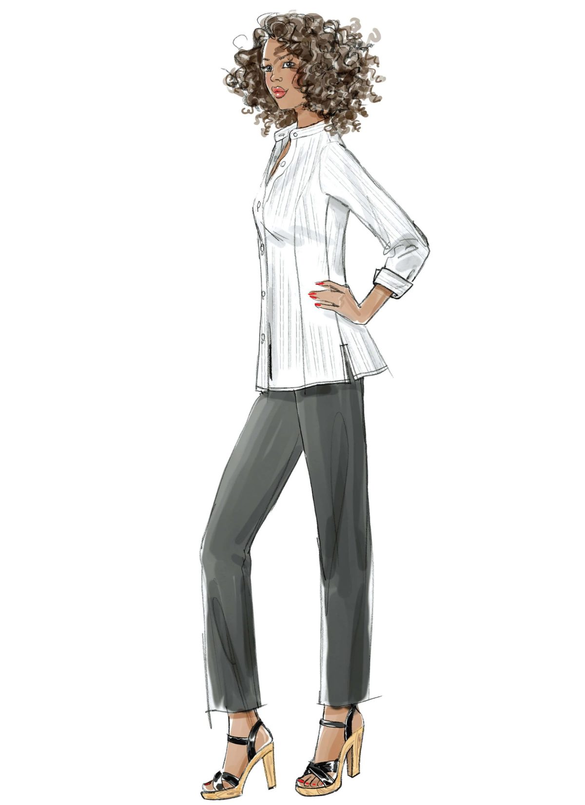 McCall's Sewing Pattern M6124 Misses'/Miss Petite/Women's/Women's Petite Shirts In 3 Lengths